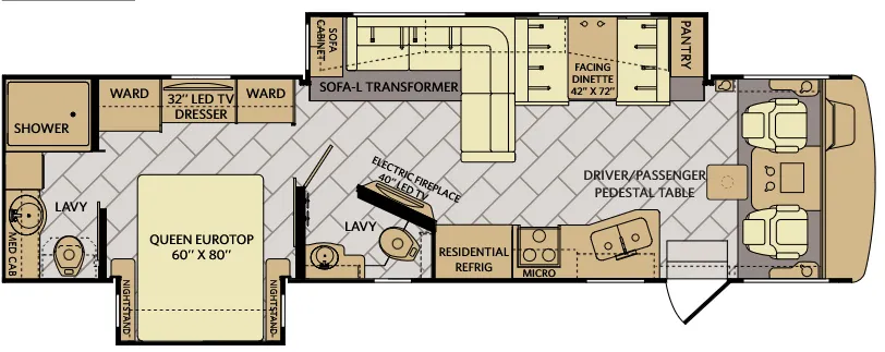 Fleetwood Bounder 35K floor plan