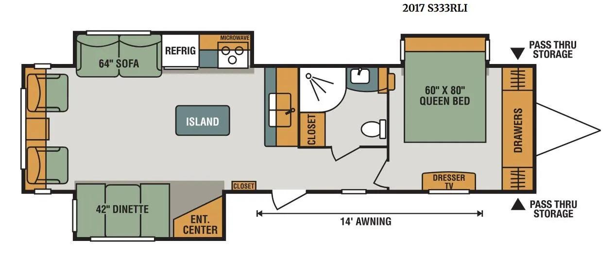 K-Z Spree S333RLI floor plan