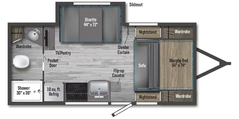 2025 Winnebago Micro Minnie 2108DS - Floor plan