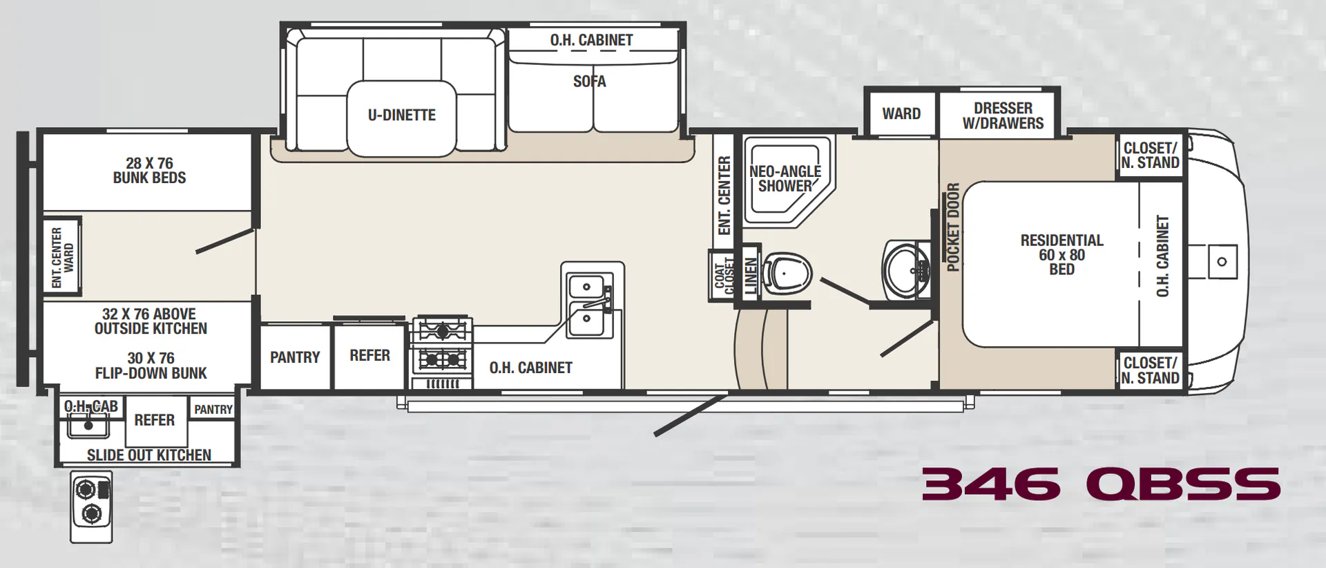 Palomino Sabre Silhouette 346 QBSS floor plan