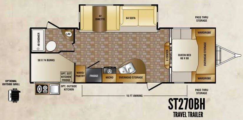 CrossRoads Sunset Trail Super Lite ST270BH floor plan