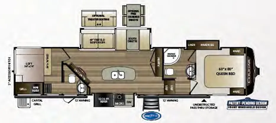 Keystone Cougar 364BHL floor plan