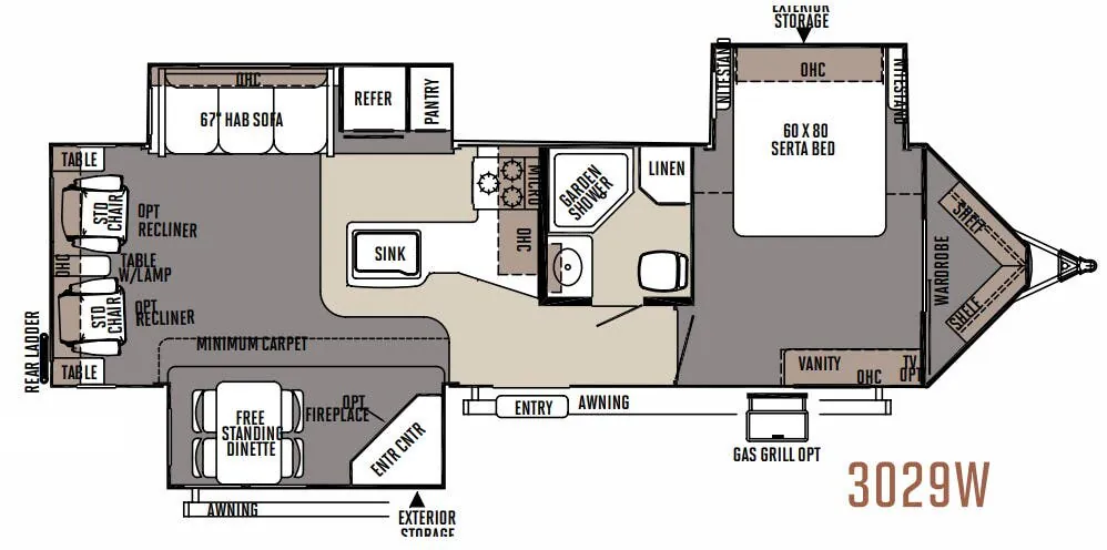 Forest River Rockwood Windjammer 3029W floor plan