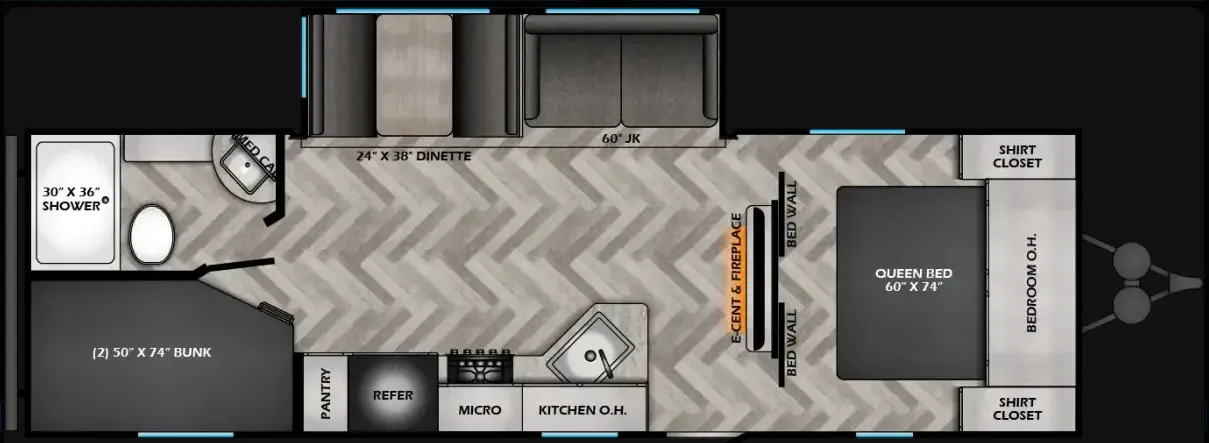 CrossRoads Zinger 260BH floor plan