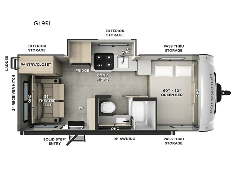 2026 Forest River Rockwood GEO Pro G19RL floor plan
