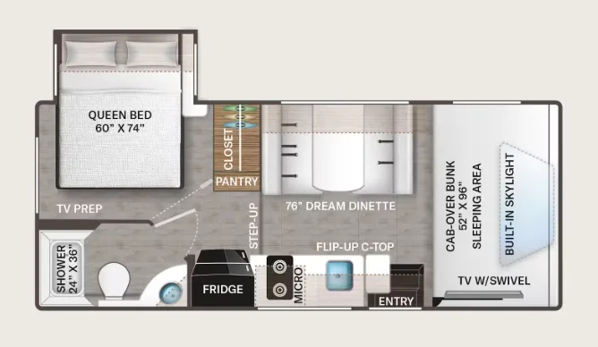 Thor Motor Coach Freedom Eddie Bauer 22ED floor plan
