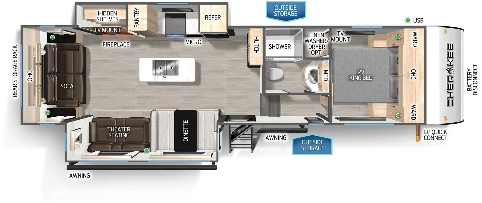 Forest River Cherokee Black Label 295SBBL floor plan