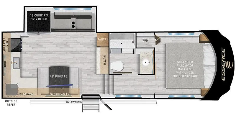 2024 Cruiser RV Essence E-25RK - Floor plan