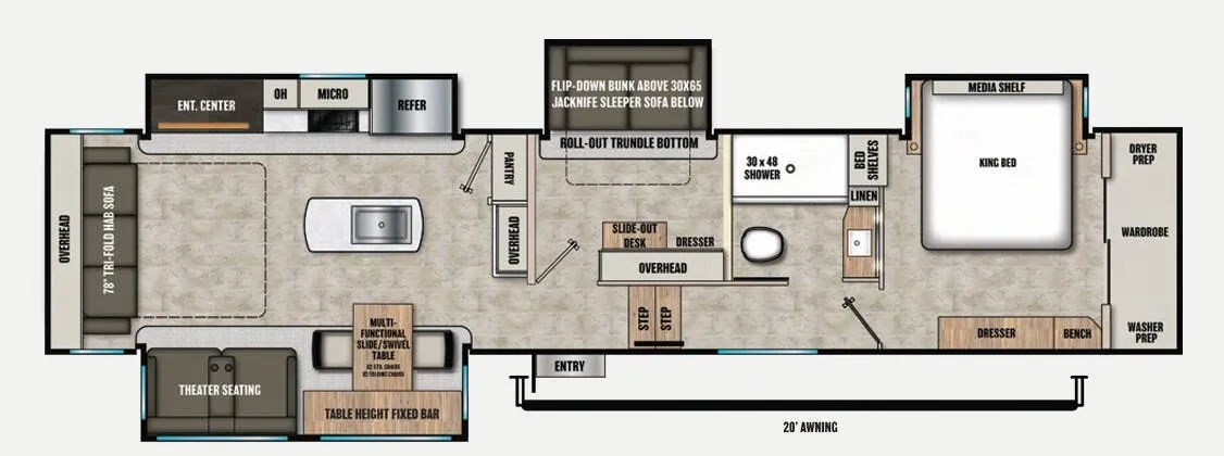 Coachmen Chaparral 391MBH floor plan