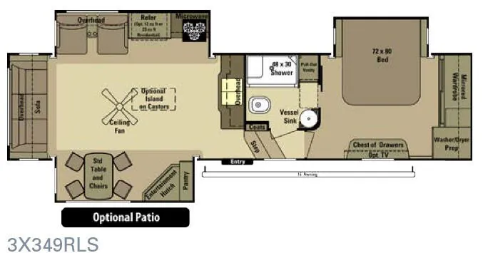 Highland Ridge Open Range 3X 3X349RLS floor plan