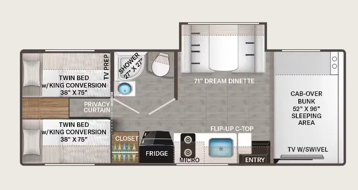 2026 Thor Motor Coach Chateau 25Z - Floor plan
