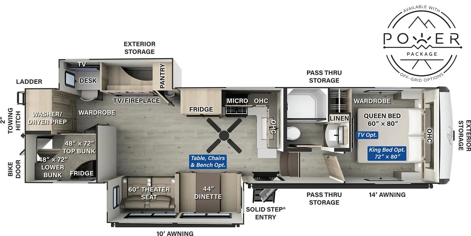 Forest River Rockwood Signature R378BH floor plan
