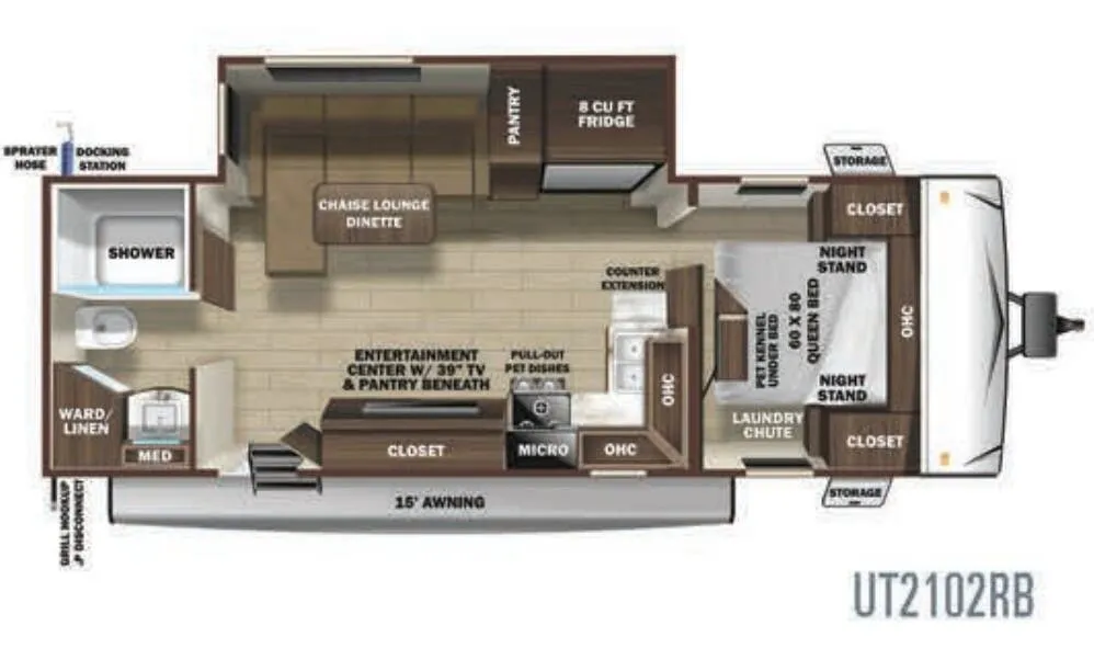 Highland Ridge Open Range Ultra Lite UT2102RB floor plan