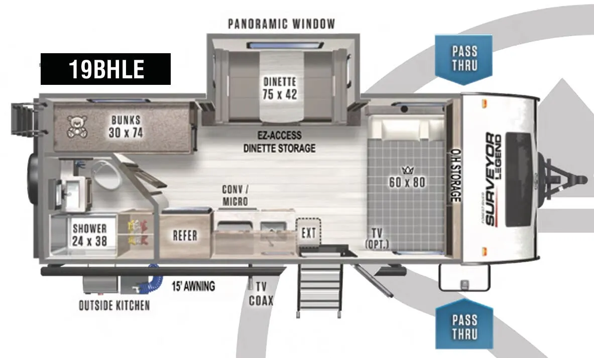 Forest River Surveyor Legend 19BHLE floor plan