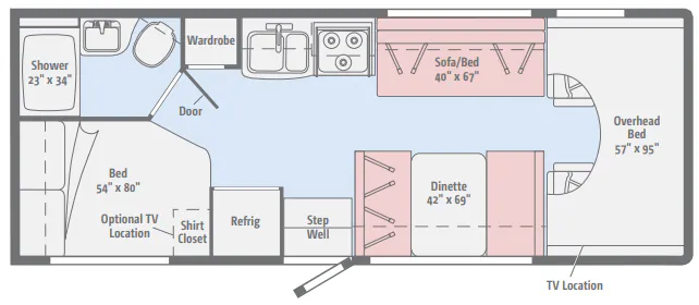 Winnebago Minnie Winnie 25B floor plan