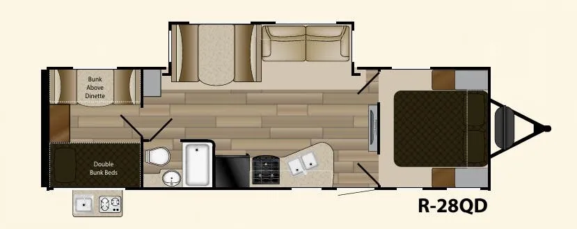 Cruiser RV Radiance 28QD floor plan