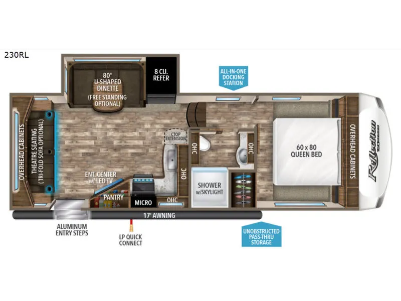 2018 Grand Design Reflection 150 Series 230RL floor plan