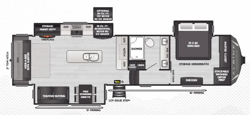 Keystone Avalanche 321RL floor plan