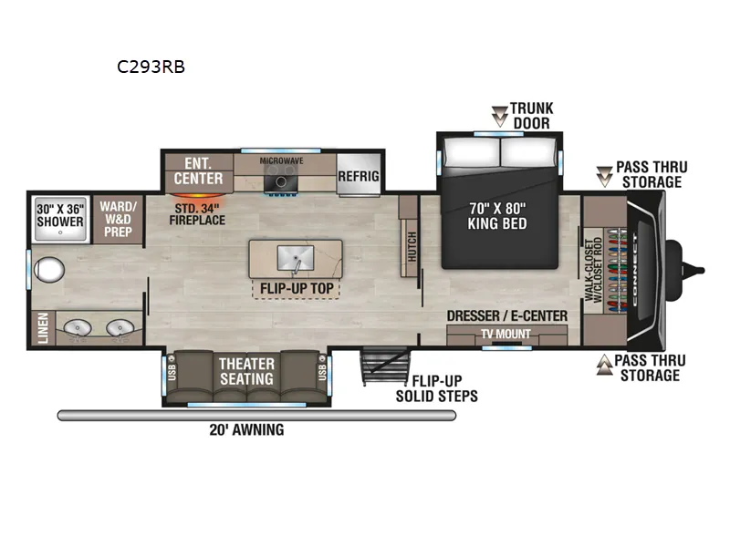 2026 K-Z Connect C293RB - Floor plan