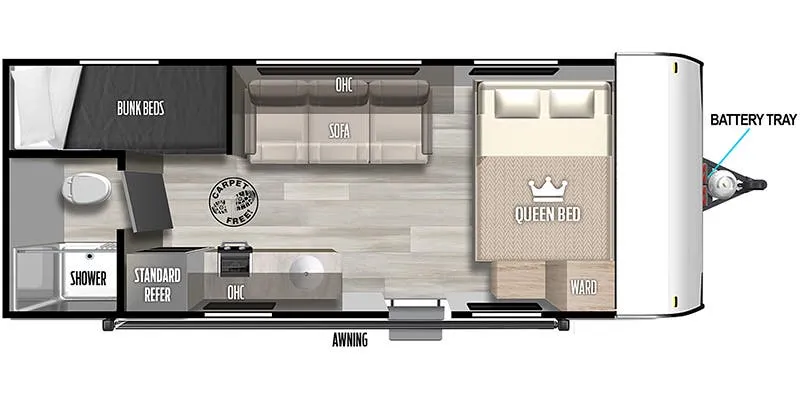 2024 Forest River Wildwood FSX 174BHLE - Floor plan