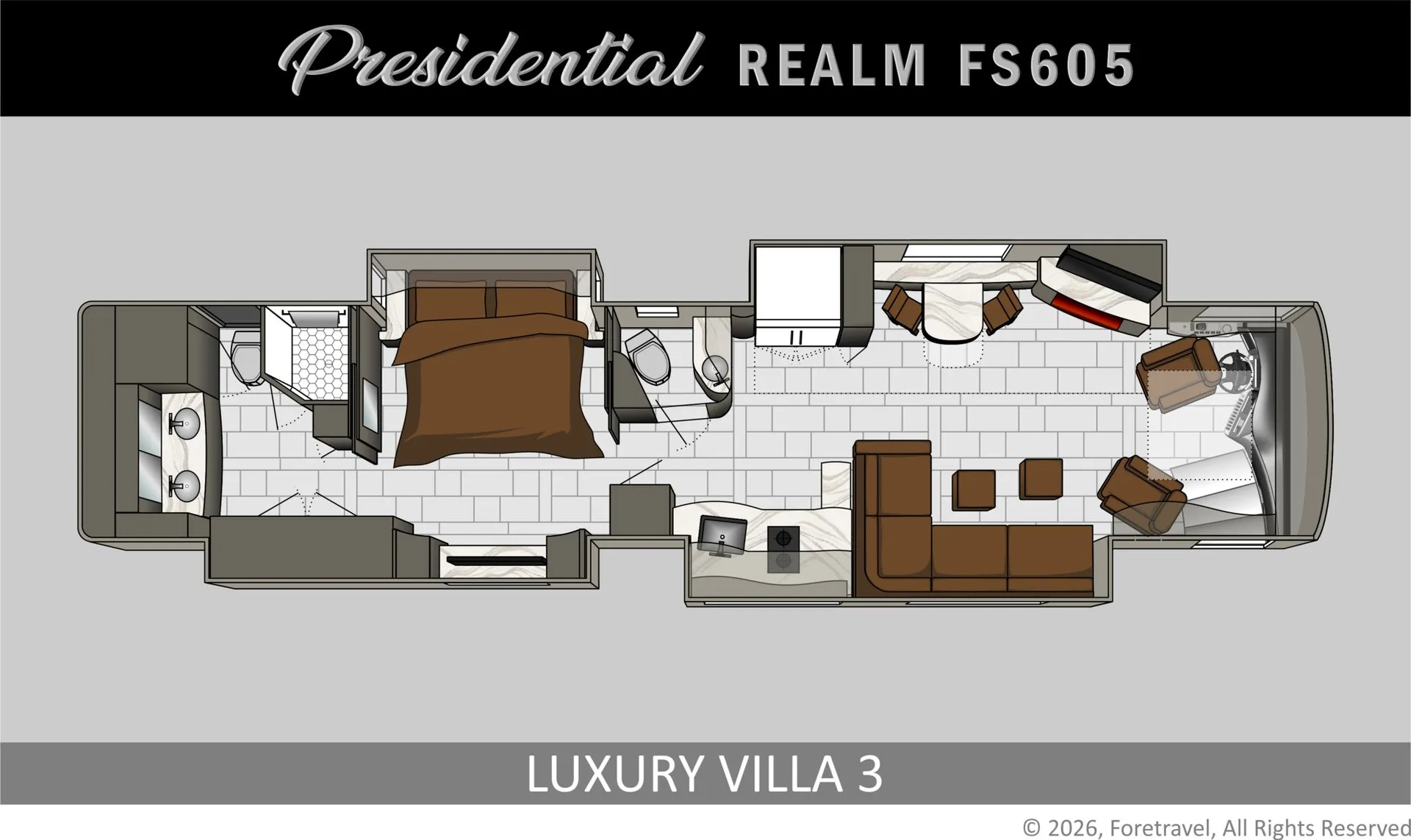 Foretravel Realm Presidential LV3 floor plan