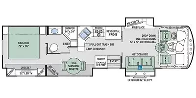 2017 Thor Motor Coach Challenger 37KT - Floor plan