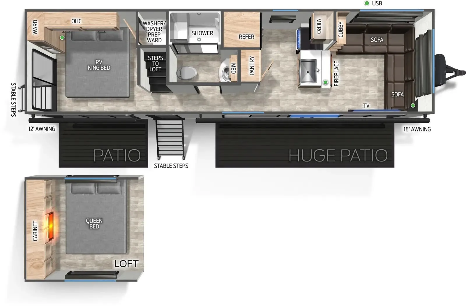 Forest River Cherokee Timberwolf 27MDK floor plan