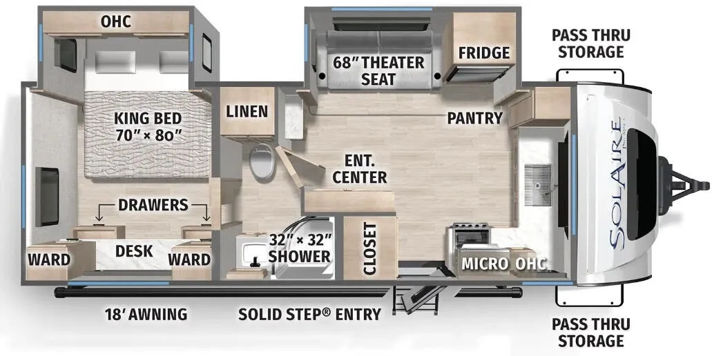 Forest River Solaire 2300FKBS floor plan