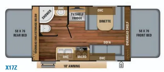 Jayco Jay Feather Hybrid X17Z floor plan