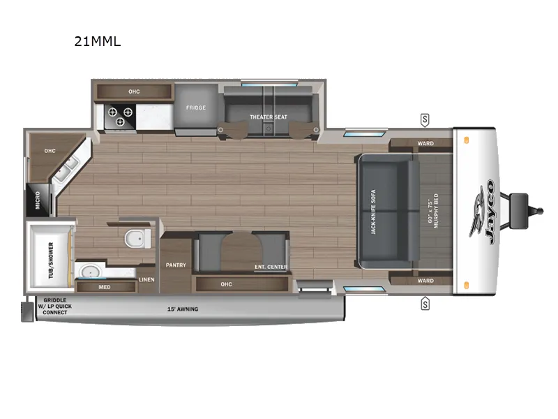 2024 Jayco Jay Feather 21MML floor plan