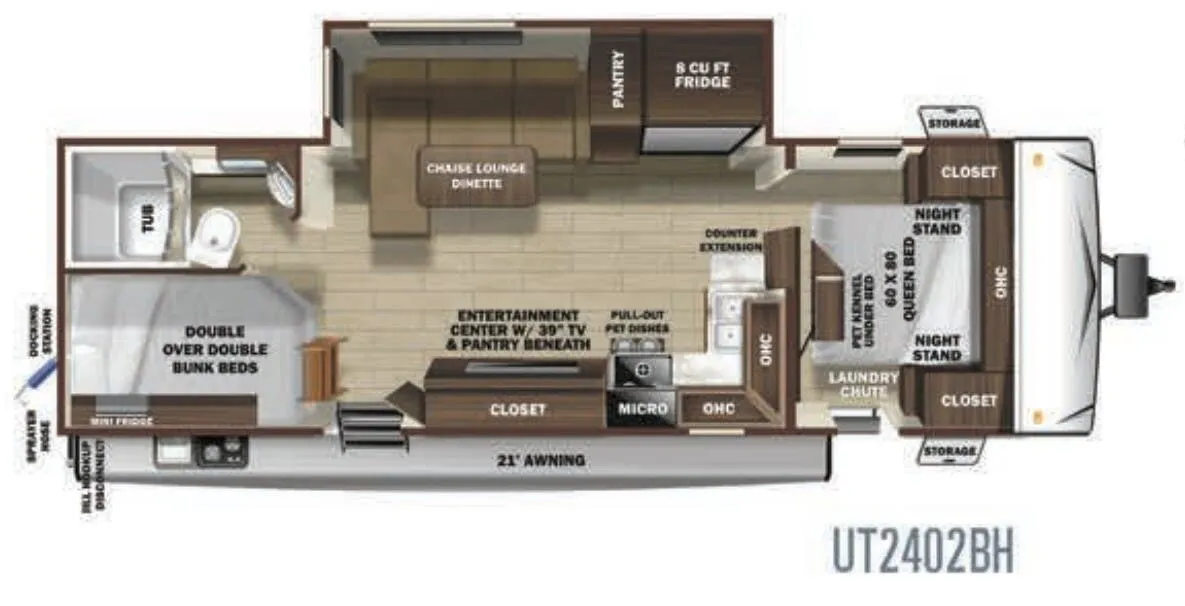 Highland Ridge Open Range Ultra Lite UT2402BH floor plan
