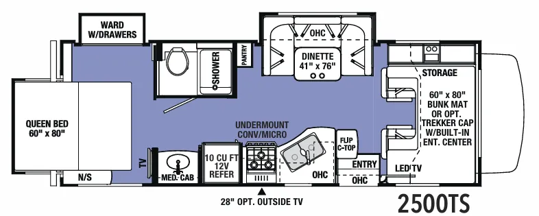 Forest River Sunseeker Classic 2500TS floor plan