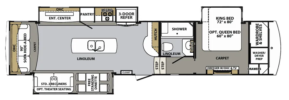 Forest River Cardinal 3455RL floor plan