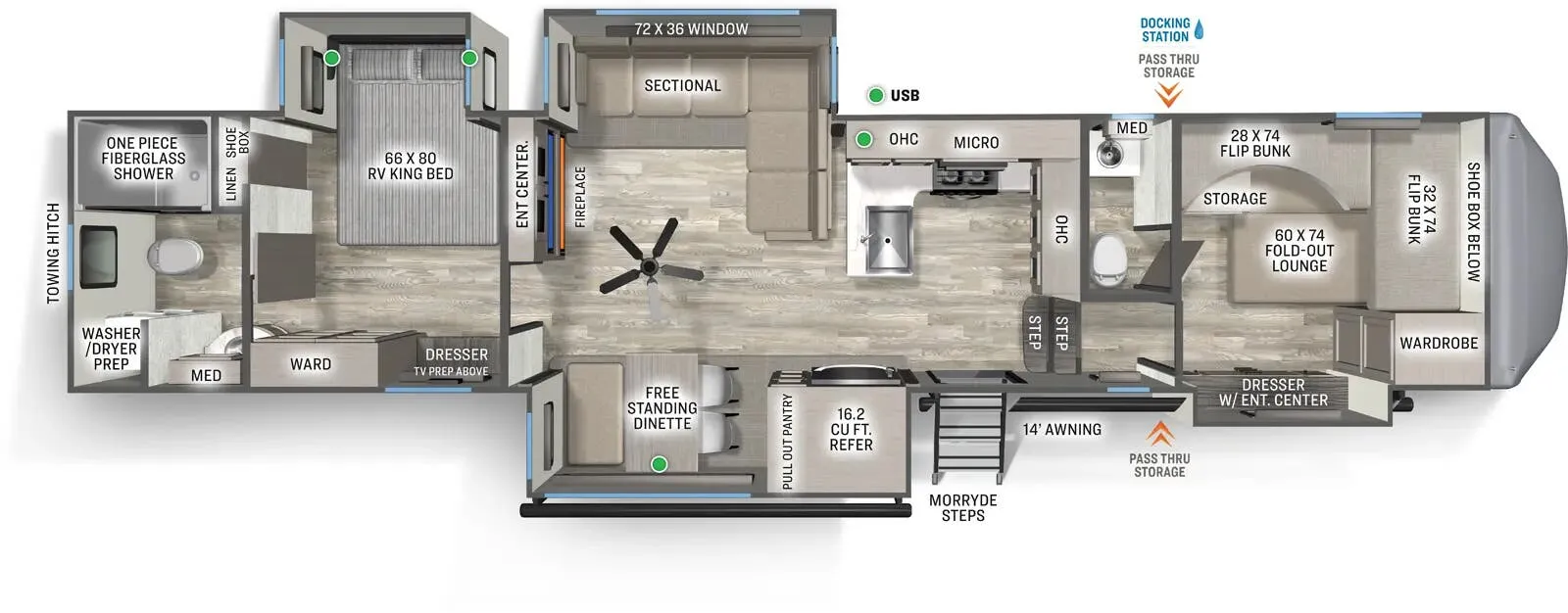 2026 Forest River Sandpiper 3710HBFB - Floor plan