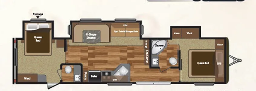 Keystone Hideout 38FQTS floor plan