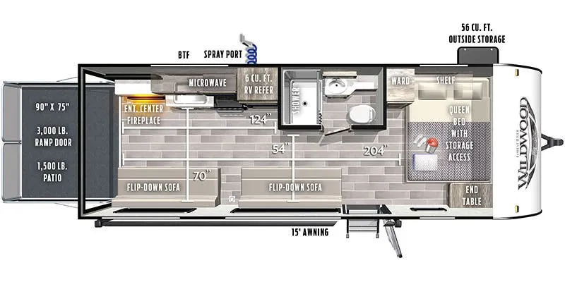 2021 Forest River Wildwood FSX 190RT - Floor plan