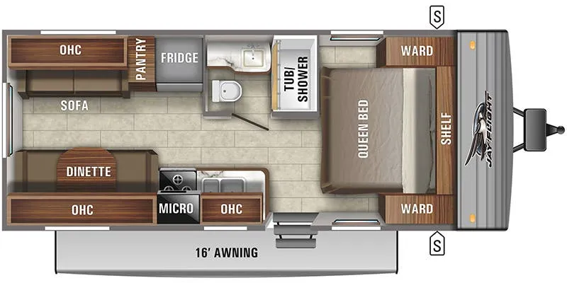 2017 Jayco Jay Flight SLX 212QBW - Floor plan