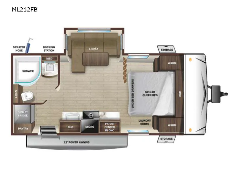 2022 Highland Ridge Mesa Ridge S-Lite ML212FB - Floor plan