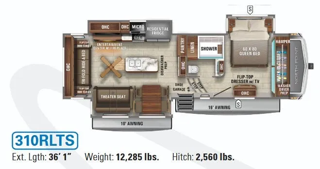 2020 Jayco North Point 310RLTS - Floor plan