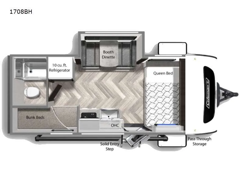 2022 Dutchmen Coleman Rubicon 1708BH - Floor plan