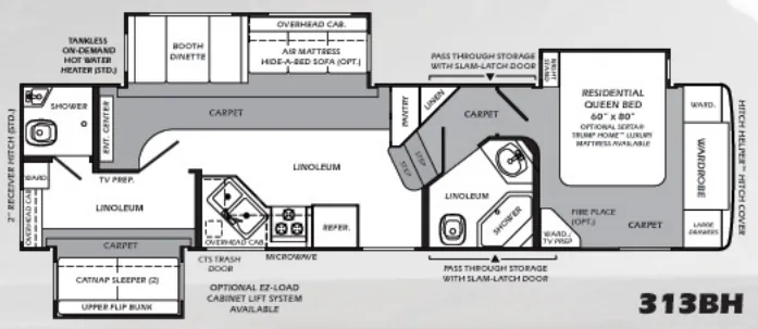 Forest River Wildcat 313BH floor plan