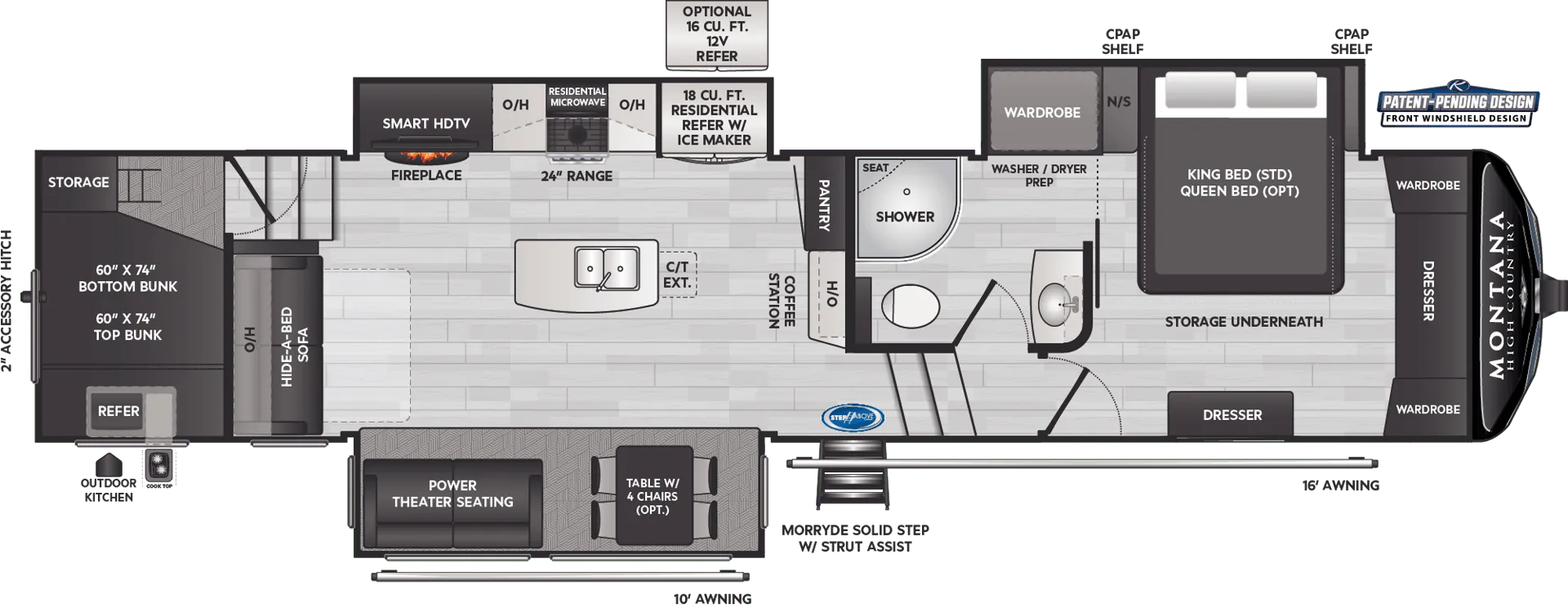 2024 Keystone Montana High Country 351BH - Floor plan