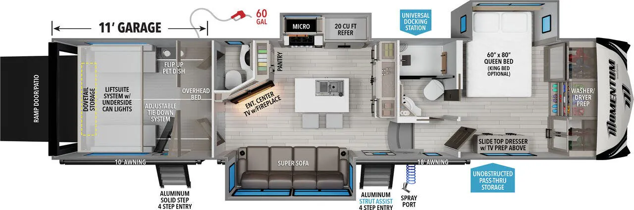 Grand Design Momentum M-Class 351MS floor plan