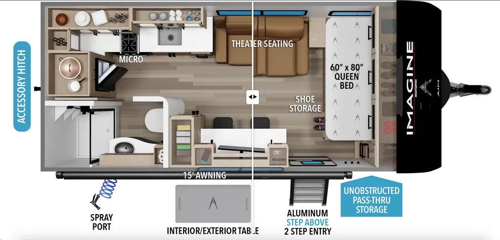 2026 Grand Design Imagine AIM 19MLA floor plan
