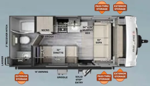 Forest River Rockwood Geo Pro G19FD floor plan