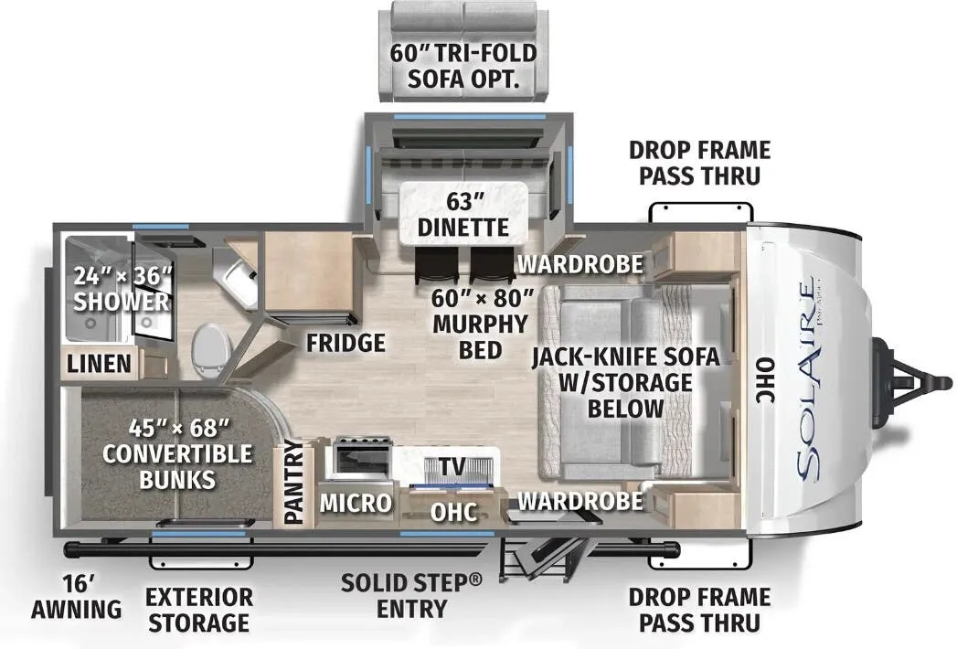 Forest River Solaire 2085BHS floor plan