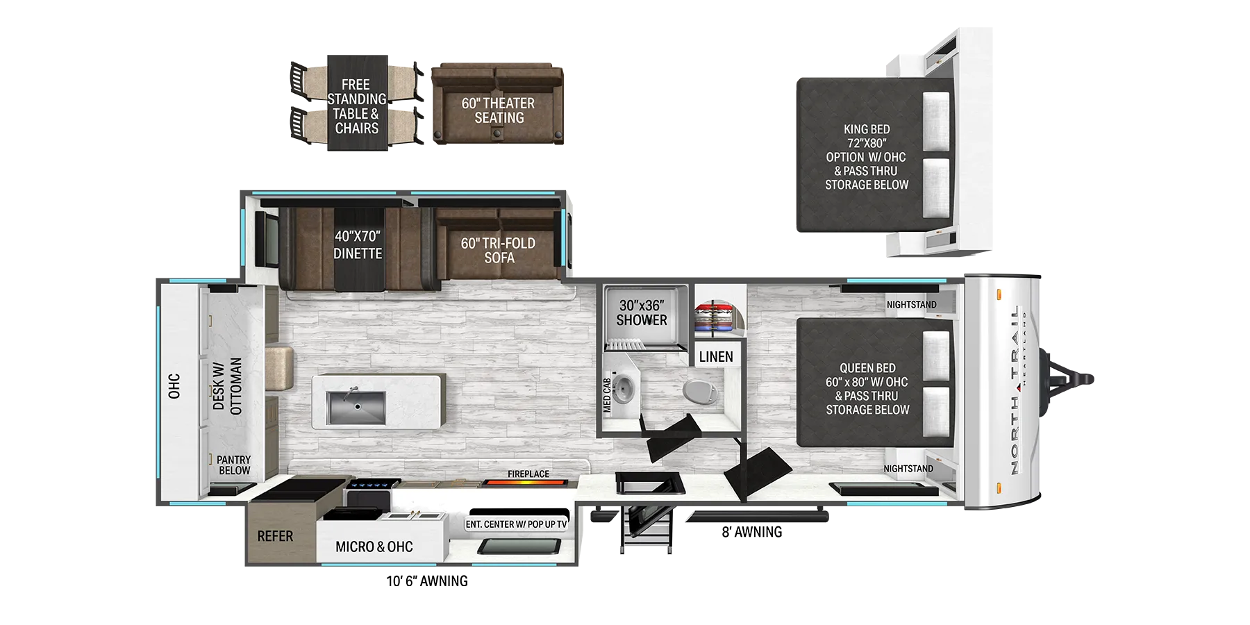 Heartland North Trail 270CK floor plan