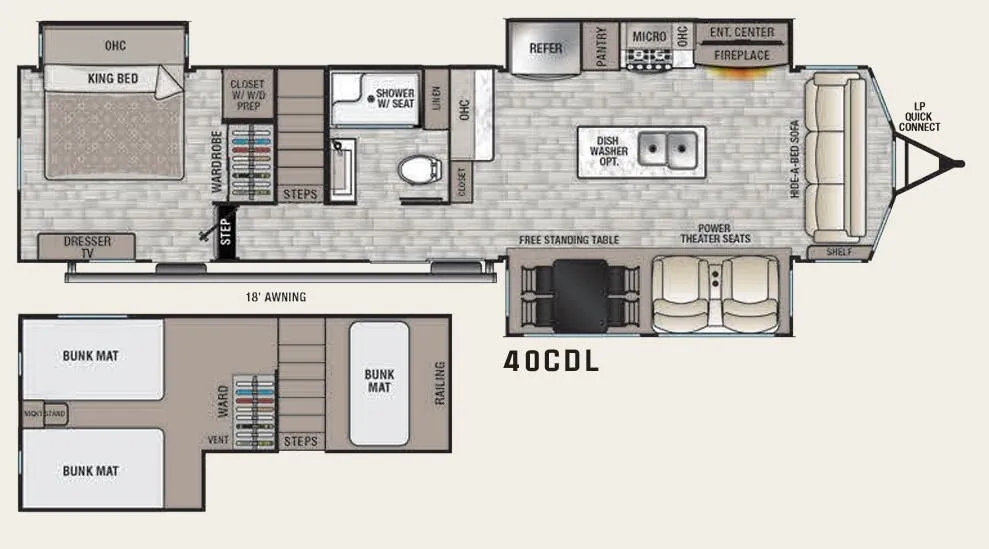 Forest River Cedar Creek Cottage 40CDL floor plan