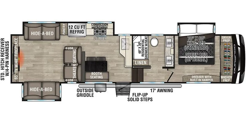 K-Z Durango D326RLT floor plan