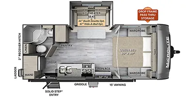 2023 Forest River Flagstaff Micro Lite 22FBS - Floor plan